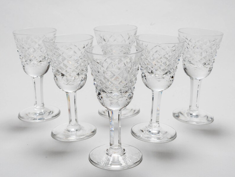 Set of 6 Vintage Waterford Crystal Sherry Glasses Circa 1980 Etsy