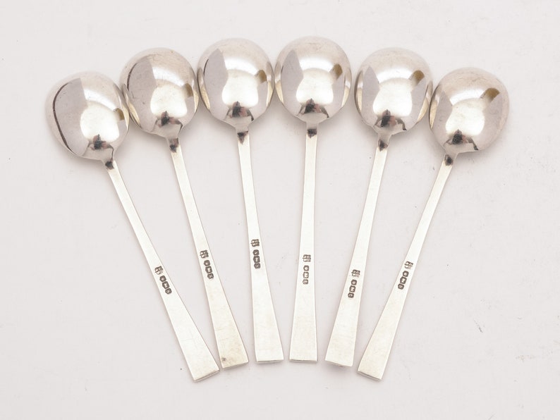Sheffield 1935 Beautiful Art Deco Silver and Enamel Spoons