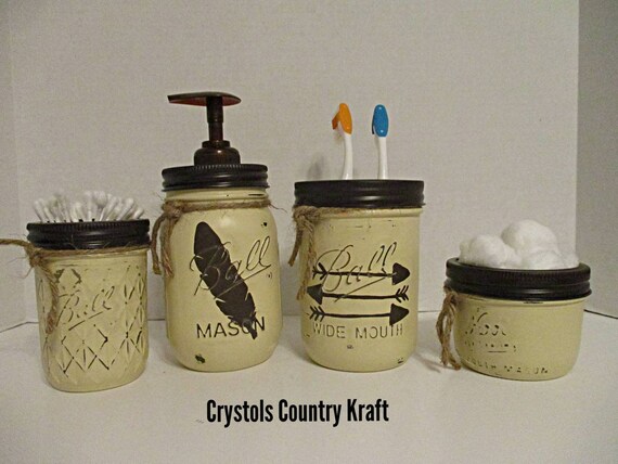 Feather And Arrow Bathroom Decor Feather Soap Jar Arrow Etsy