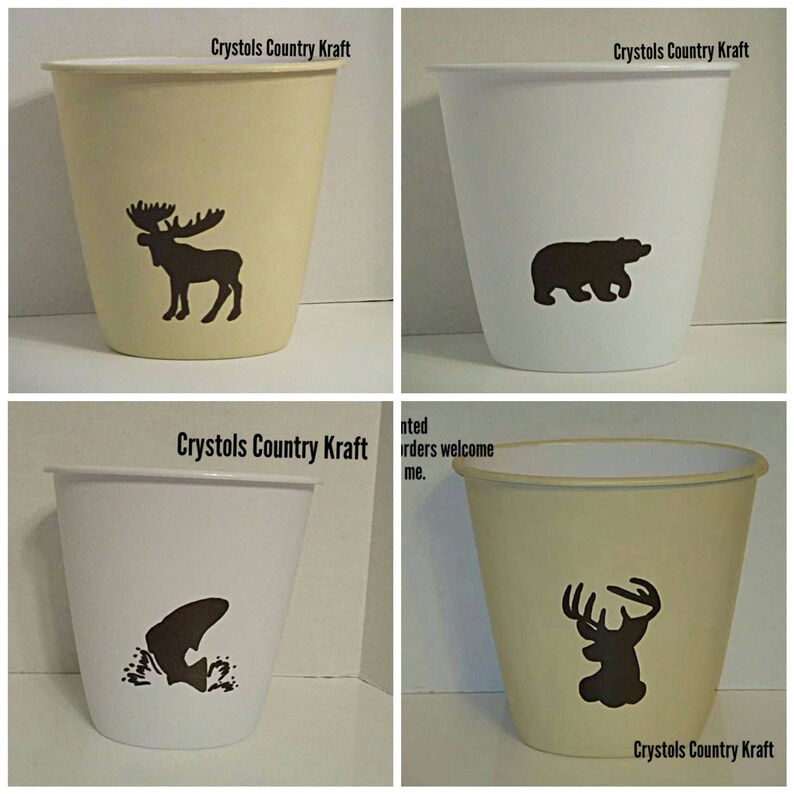 Woodland Bathroom Trash Can Woodland Animal Waste Basket Etsy