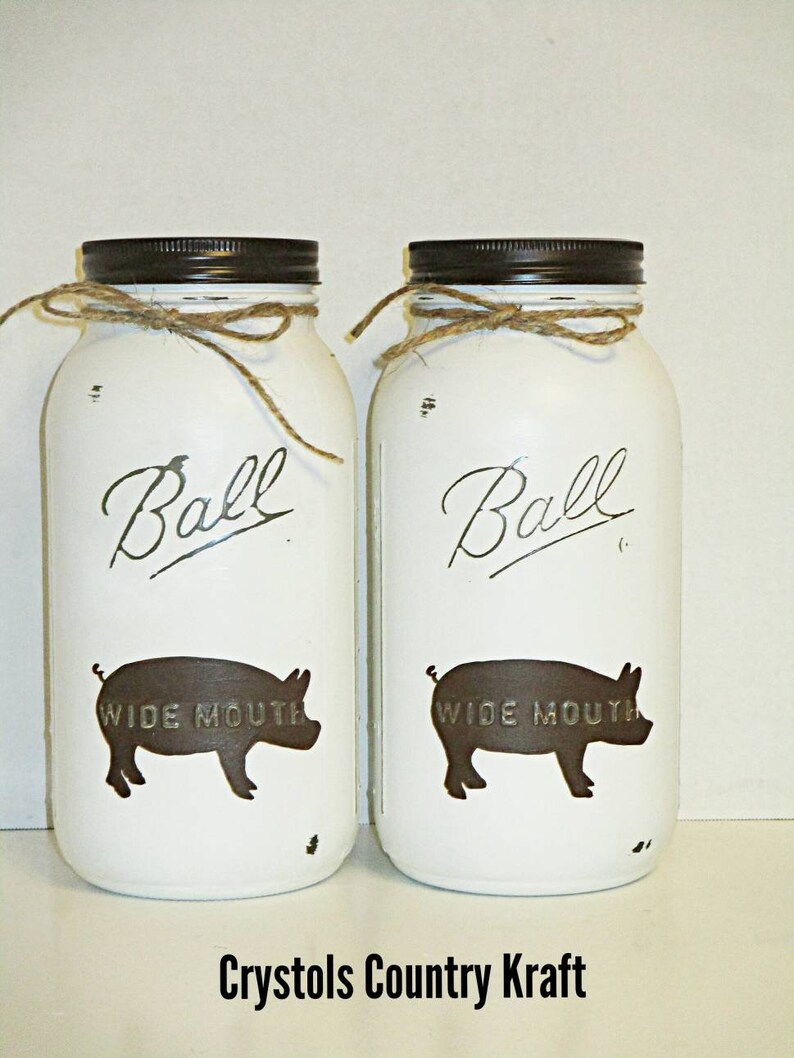 Pig Utensil Holder Pig Kitchen Sets Mason Jar Set Farm Animal Canisters Farmhouse Kitchen Canisters Pig Soap Dispenser Pig Cookie Jar Jars Containers Home Living Delage Com Br