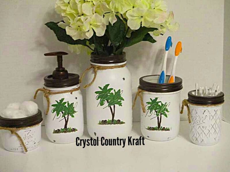 Palm Tree Bathroom Decor Coastal Decor Palm Tree Toothbrush Etsy
