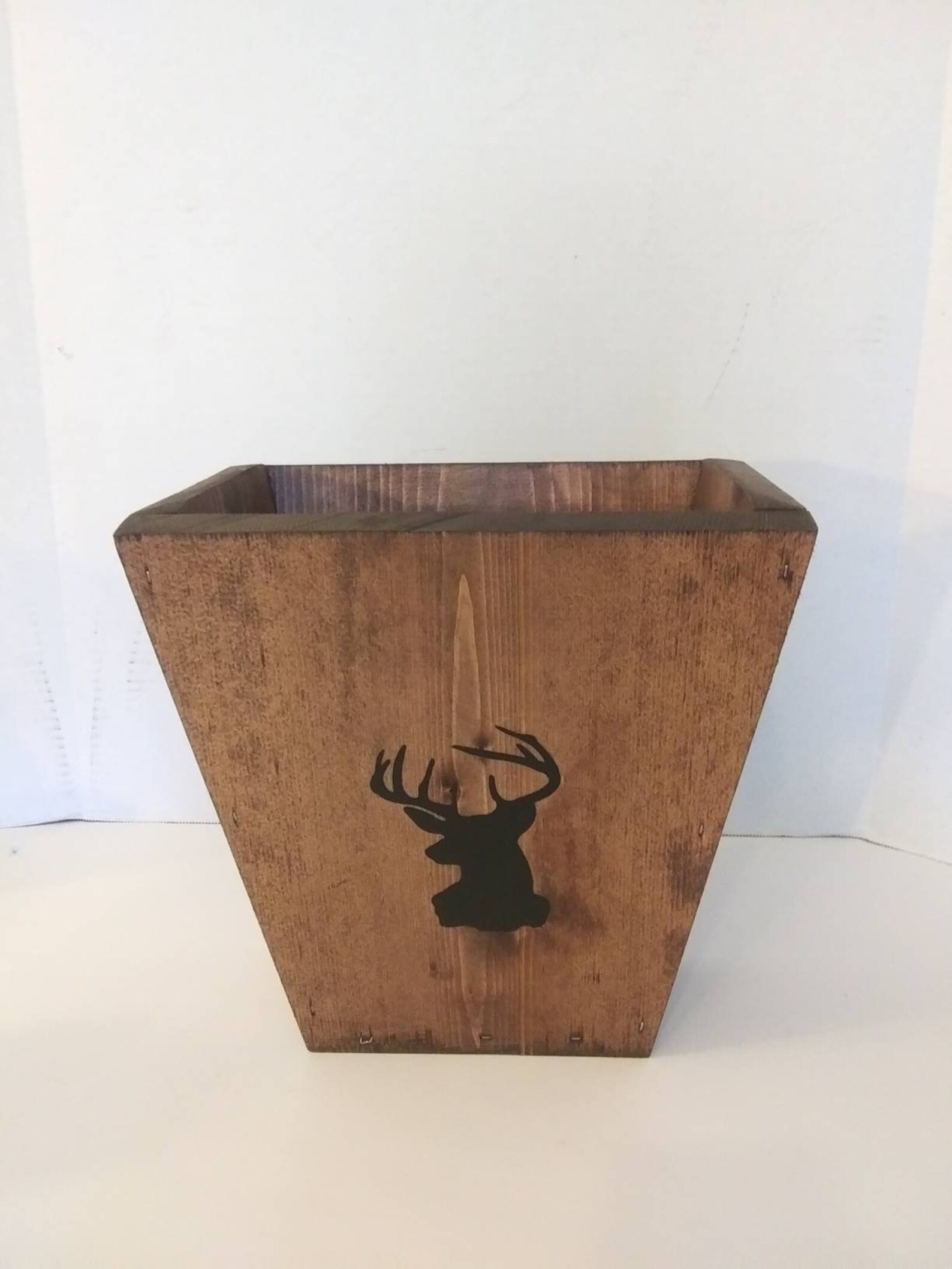 Waste basket small sturdy wood rustic office waste basket Etsy