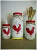 Rooster kitchen canister sets, chicken decor,decor, soap dispenser, rooster utensil holder, farmhouse kitchen canister set. Rooster canister 