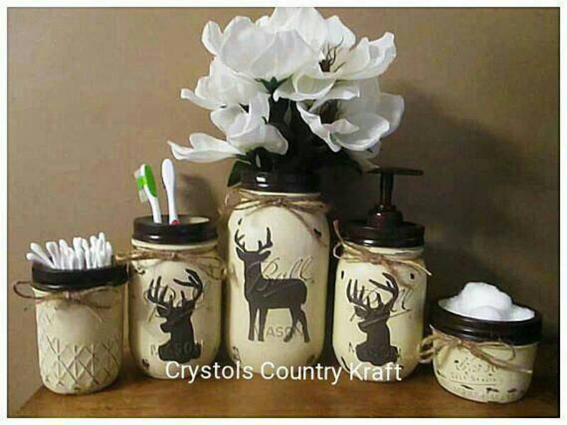 Deer Bathroom Decor Deer Soap Pump Deer Toothbrush Holder Etsy