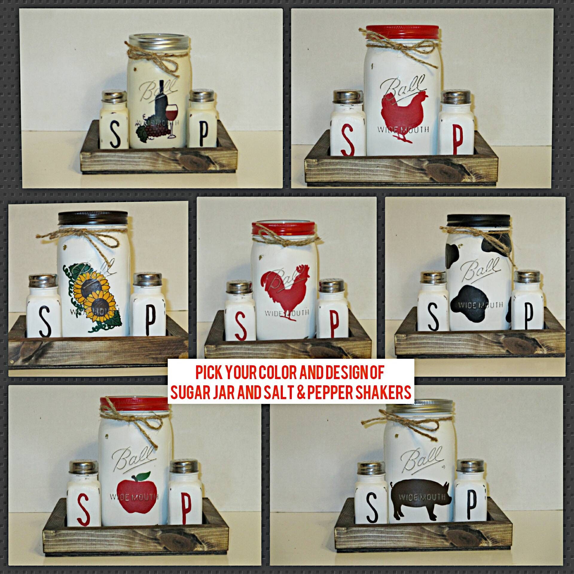 Navy Kitchen Decor Navy Farmhouse Salt And Pepper Shaker Set Salt