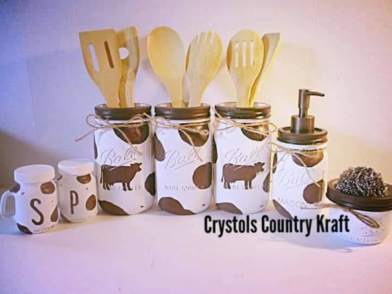 Farm House kitchen canister set. Farm animal decor Cow Etsy