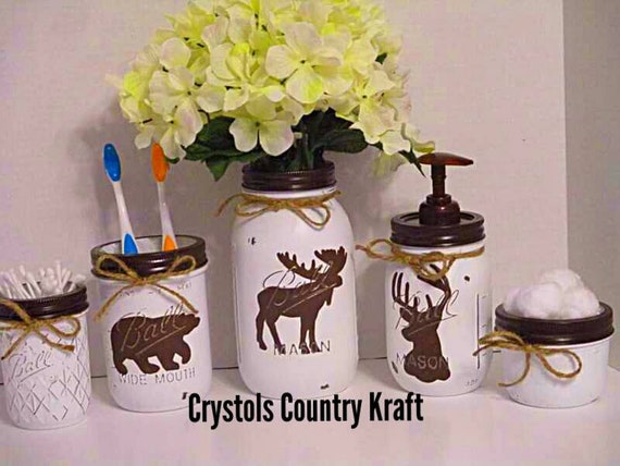 Woodland Bathroom Set Deer Bear Moose Bathroom Deer Soap Etsy