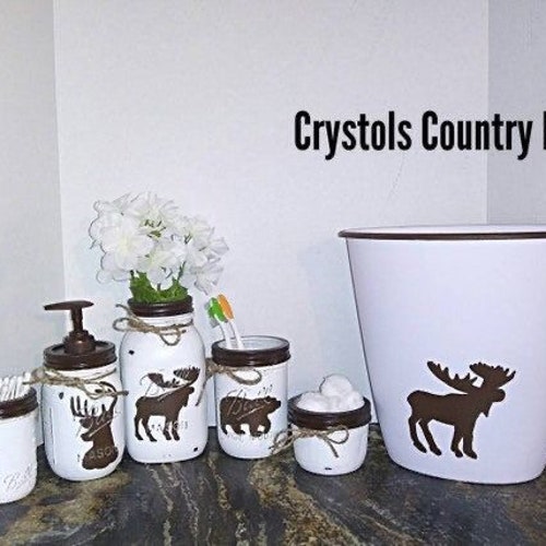 Deer Bear Moose Woodland Bathroom Theme Deer Soap Pump Etsy