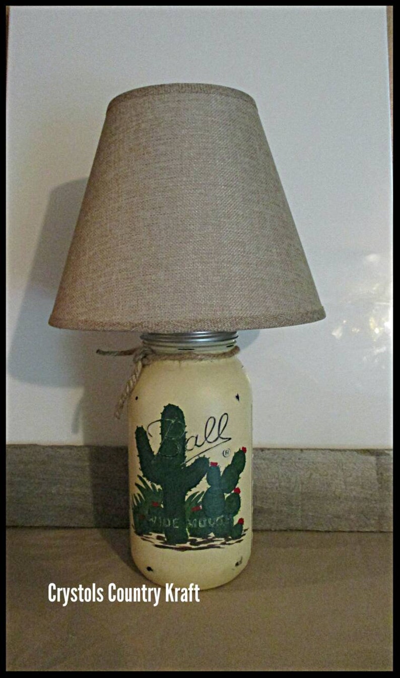 western lamp Mason jar lamp cactus southwestern decor Cactus lamp Lamp shade sold separately from lamp base table lamp, lamp