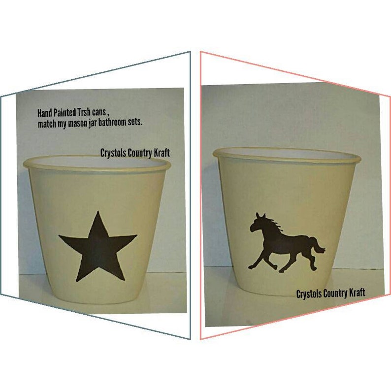 Western Star Waste Basket Horse Trash Can Western Bathroom Etsy