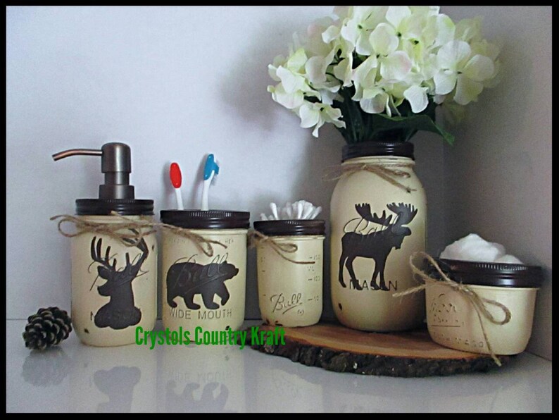 Deer Buckbear Moose Bathroom Set Lodge Theme Bathroom In Etsy