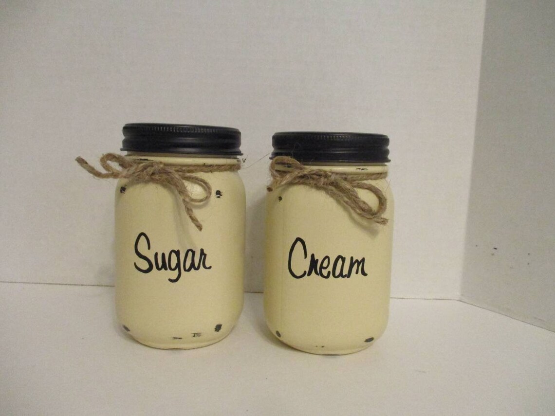 Sugar jar creamer jar coffee bar decor But First Coffee Etsy