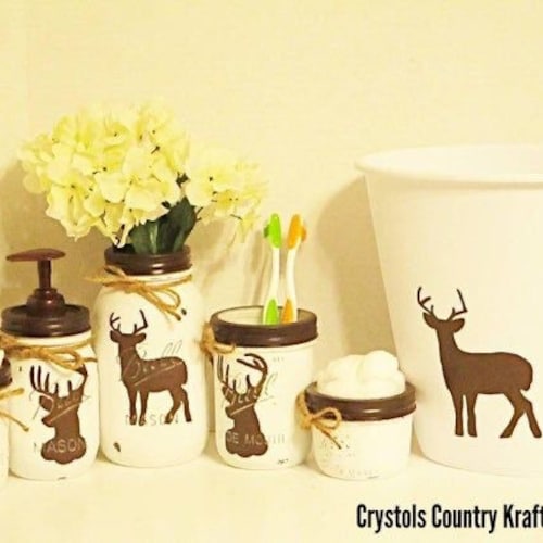 Deer Buck Bathroom Decor Deer Soap Pump Deer Toothbrush Etsy