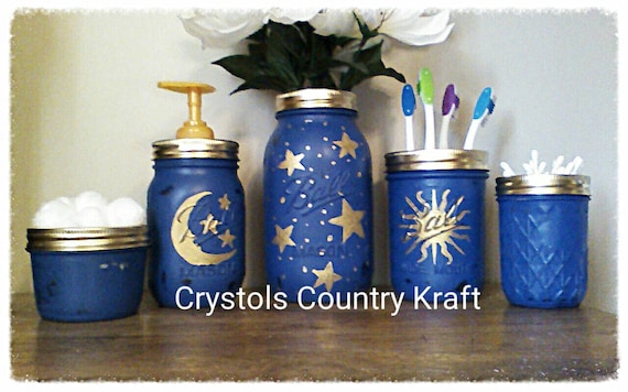 celestial bathroom set moon stars sun bathroom decor | etsy