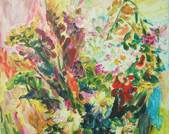 Summer Bouquet. Floral Composition. Expressionist Art; Wall Decor; Signed Art