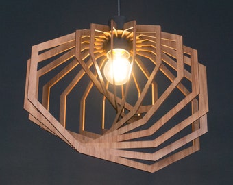 Lampe Mid-Century, Lampe à suspension, suspension en bois, suspension, suspension en bois, plafonnier, lampe en bois, suspension en bois