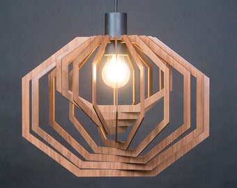 Holz Licht Anhänger, Holz Pendelleuchte, Holz Licht, Pendelleuchte, Deckenleuchte, hängende Esszimmerlampe, moderne Beleuchtung, Holzanhänger