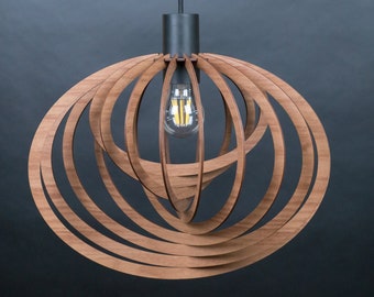Lámpara de madera, lámpara colgante, lámpara de madera, lámpara colgante de madera, araña de madera, luz de comedor, luminaria de techo, araña, luz de techo, rústico, boho