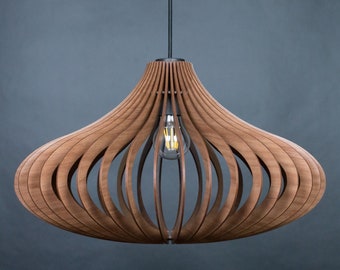 Wooden chandelier - wood ceiling fixture, pendant Light, living room lamp, kitchen modern shade, Scandinavian decor