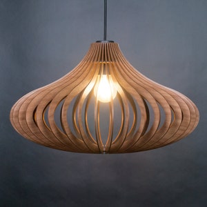 Plafonnier en bois, suspension en bois, suspension, pendentif scandinave, lampe à manger suspendue, luminaire suspendu, suspension en bois image 1