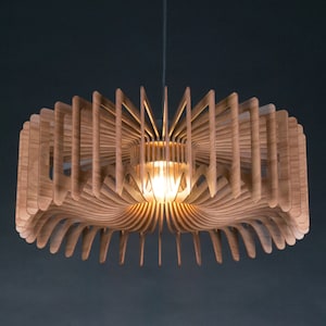 Wood Pendant Light,Wooden light,Modern Chandelier Lighting, Hanging Dining Lamp, Ceiling Light Fixture ,Geometric Lamp ,Contemporary lamp