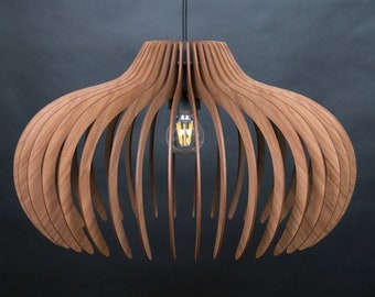 trätaklampa, trätaklampa, 50-talets moderna stil, trähängelampa, 50-talets moderna stil, geometrisk lampa, hänglampor i trä, modern