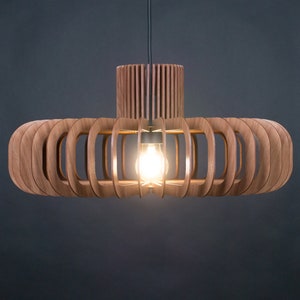 Lumière pendante en bois, lustre en bois, lumière pendante en bois, lumière pendante, luminaire en bois, lumière scandinave, luminaire en bois, lumière en bois, moderne image 1