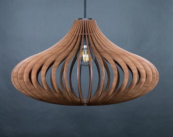 Wooden chandelier - wood ceiling fixture, pendant Light, living room lamp, kitchen modern shade, Scandinavian decor