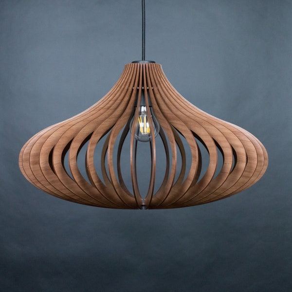 Wooden chandelier - wood ceiling fixture, pendant Light, living room lamp, kitchen modern shade, Scandinavian decor