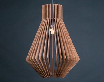 Lumière pendante en bois, lumière en bois, lampe à manger suspendue, éclairage de lustre moderne, luminaire de plafond, lampe géométrique, lampe contemporaine