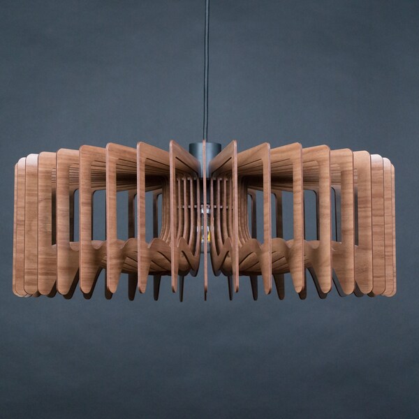 Wood Modern Pendant Light - Etsy