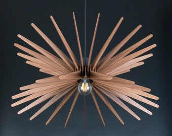 Wood Pendant Light ,Modern Chandelier Lighting, Hanging Dining Lamp, Ceiling Light Fixture ,Geometric Lamp ,Contemporary lamp, wooden light