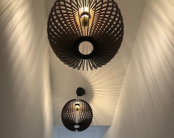bubble pendant light,pendant fixture,pendant light,ceiling light,wood lamp,wood pendant light,plug in pendant,wood chandelier, modern light
