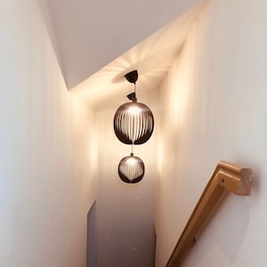 Wood pendant light,wood chandelier,ceiling light,bubble pendant light,pendant light,pendant fixture,wood lamp,plug in pendant, modern