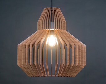 Walnut Wood Pendant Light: Mid Century Modern Nordic Chandelier