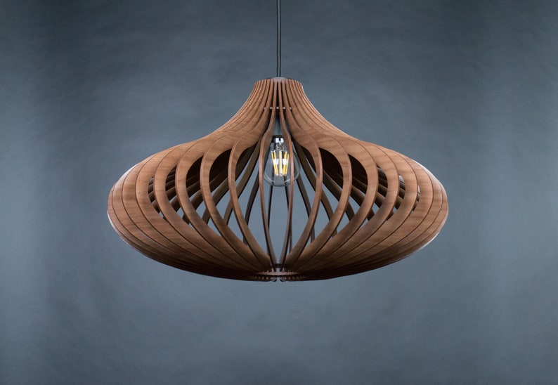 Plafonnier en bois, suspension en bois, suspension, pendentif scandinave, lampe à manger suspendue, luminaire suspendu, suspension en bois image 8