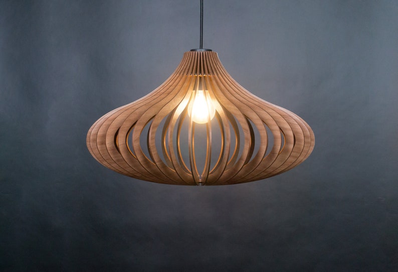 Plafonnier en bois, suspension en bois, suspension, pendentif scandinave, lampe à manger suspendue, luminaire suspendu, suspension en bois image 1