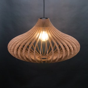 Plafonnier en bois, suspension en bois, suspension, pendentif scandinave, lampe à manger suspendue, luminaire suspendu, suspension en bois image 4