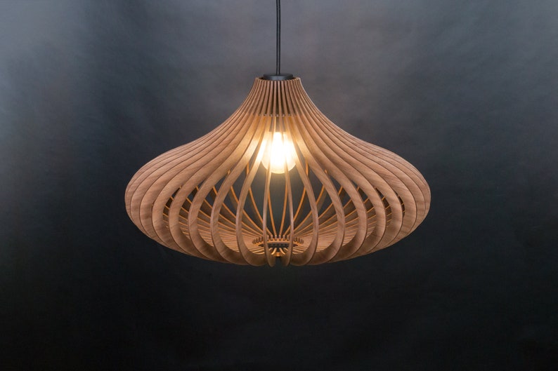 Plafonnier en bois, suspension en bois, suspension, pendentif scandinave, lampe à manger suspendue, luminaire suspendu, suspension en bois image 4