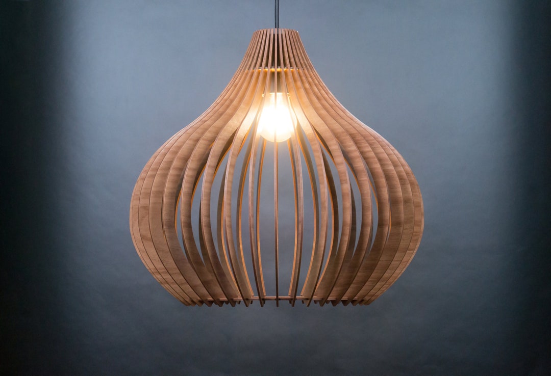 Scandinavian Pendant, Wooden Pendant Light, Mid Century Modern Light ...