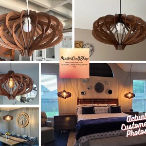 Mid century modern,pendant lamp, pendant light, wood ceiling lamp, wooden ceiling light, wood lamp, pendant lights wood, modern light, lamp image 2