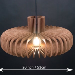 Houten hanglamp, houten kroonluchter, houten hanglamp, hanglamp, houten armatuur, Scandinavisch licht, houten armatuur, houten licht, modern afbeelding 3