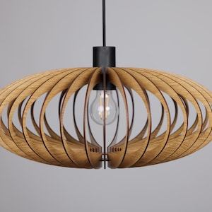 Wood Pendant Light,wooden chandelier,mid century modern,pendant light, ceiling fixture,wood lamp, wooden lamp,ceiling light,modern lampshade Oak HDF