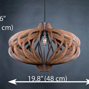 Scandinavian pendant,wooden pendant light,scandinavian lamp,modern pendant light,geometric Lamp,wooden shade,dining light,modern light,shade image 7