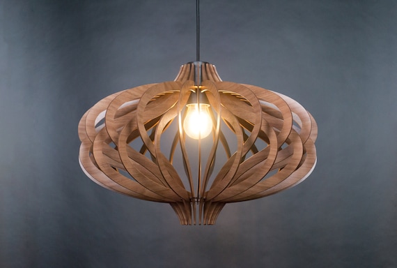 Scandinavian Pendant mid Century Modern wooden Pendant Light
