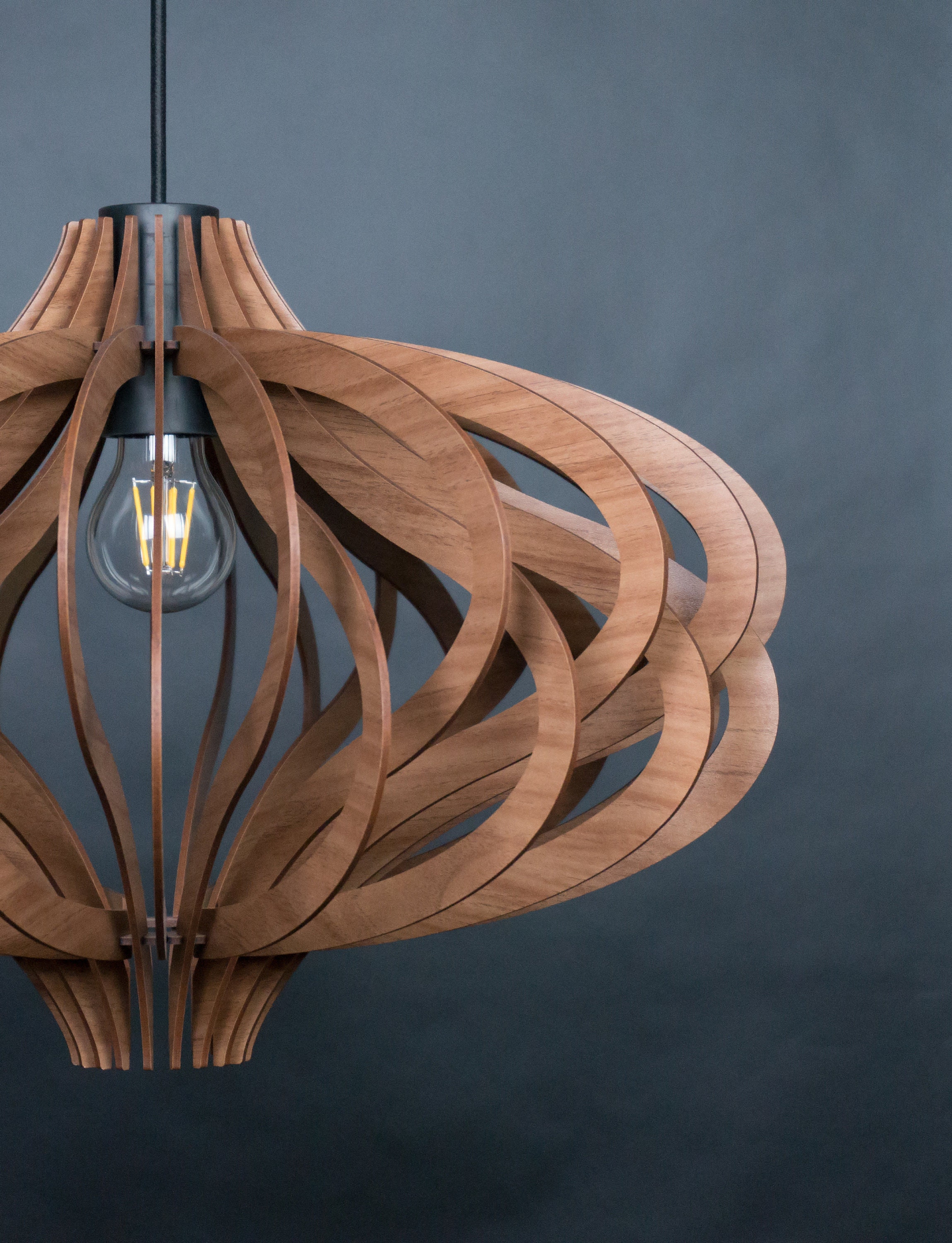 Wood Pendant Shade Wooden Ceiling Lightswood Pendant - Etsy UK