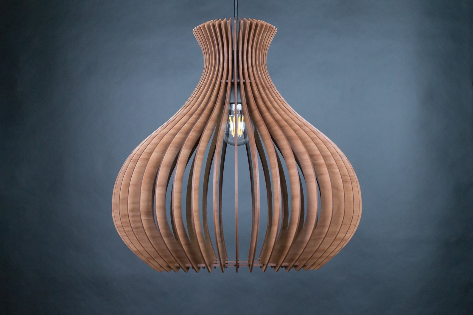 Mid Century Modern Light Wood Light Fixture Scandinavian Etsy