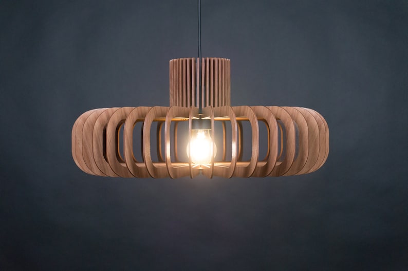 Houten hanglamp, houten kroonluchter, houten hanglamp, hanglamp, houten armatuur, Scandinavisch licht, houten armatuur, houten licht, modern afbeelding 1