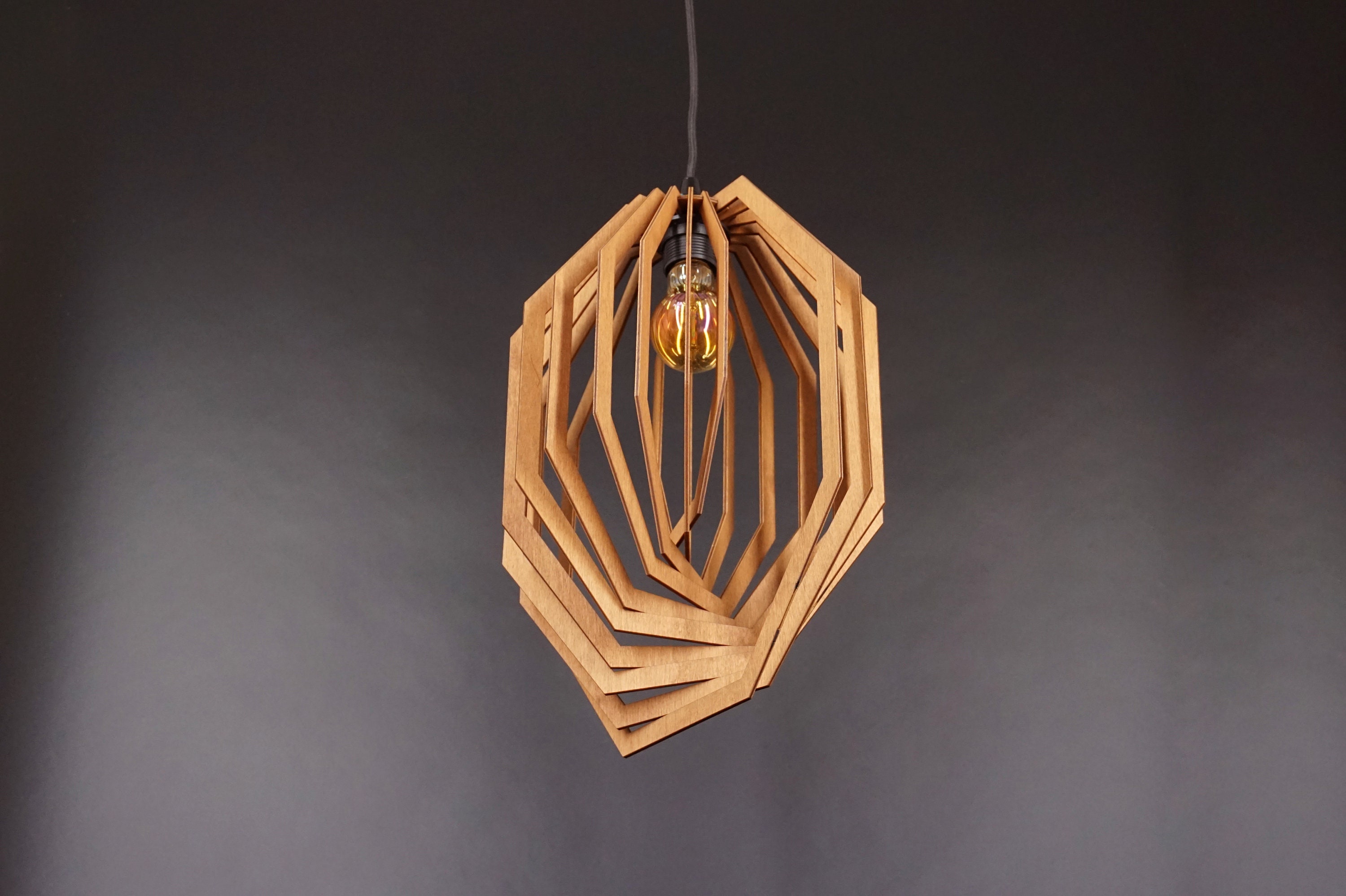 Wooden pendant lightwood ceiling lighthanging lampwooden | Etsy